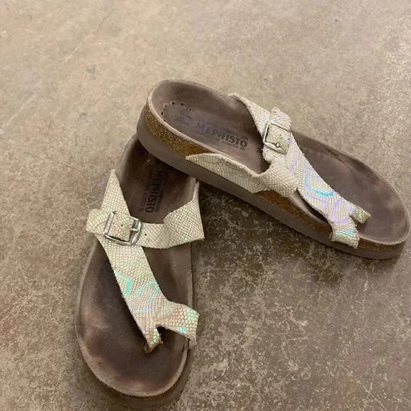 Mephisto snakeskins pattern leather  sandals - Picture 1 of 9